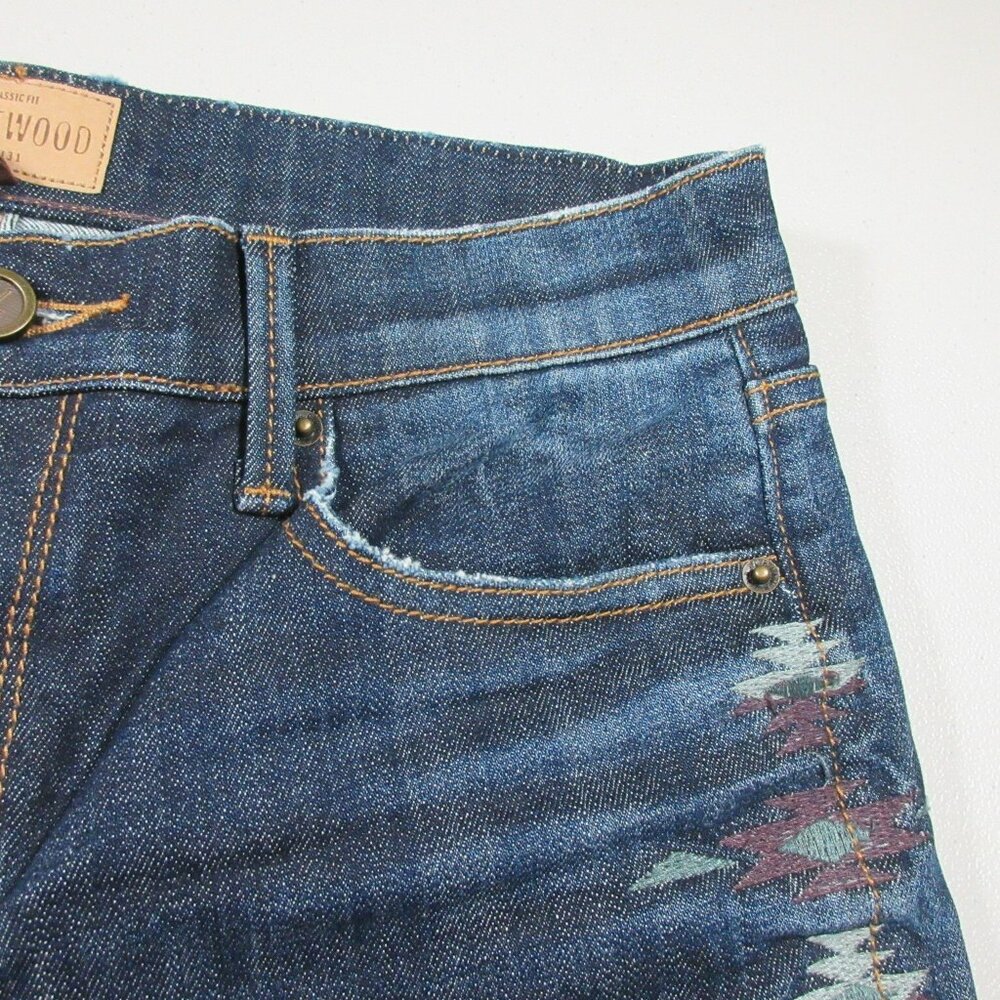 driftWood womens dark wash Jackie stretch embroidered Navajo skinny 26x31 NWOT - Picture 7 of 10
